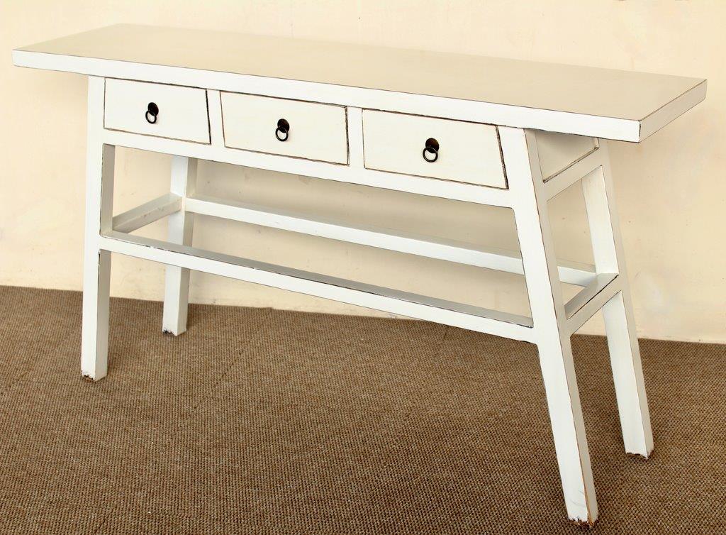 White 3 Drawer Console